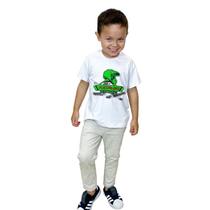 Camiseta Infantil Masculina Branca capacete