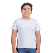 Camiseta Infantil Masculina Casual Branco Algodão