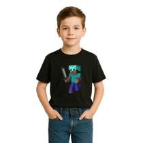 Camiseta Infantil Masculina Estampada Minecraft Lançamento - Agil