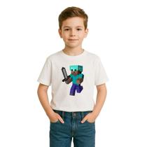 Camiseta Infantil Masculina Estampada Minecraft Lançamento - delite