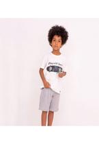 Camiseta Infantil Masculina GAN-K Lousa Cor:CremeEstampa:SkateTamanho:12