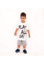 Camiseta Infantil Masculina GAN-K Play All Day Cor: CremeTamanho:8Modelo:GKCA02M