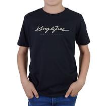 Camiseta Infantil Masculina KingJoe Básica Logomania Preta Camiseta Infantil Masculina KingJoe Básica Logomania Preta