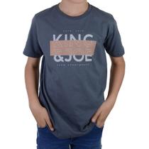 Camiseta Infantil Masculina KingJoe Estampada Cinza - CA090