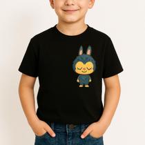 Camiseta Infantil Masculina Labubu Azul Novidade Imperdível