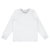 Camiseta Infantil Masculina Manga Longa Com Punho Básica Branca Malwee