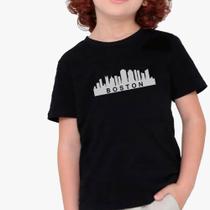 Camiseta Infantil Masculina Preta e Branca Várias Estampas - PL Shoes
