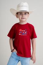 Camiseta Infantil Masculina Texas Farm - Cim031 - Vermelho Bordo