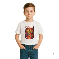 Camiseta Infantil Masculino Estampada Neymar Algodão Premium Camiseta Infantil Masculino Estampada Neymar Algodão Premium