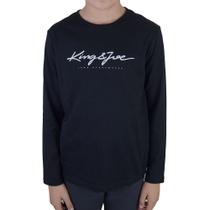 Camiseta Infantil Masculino KingJoe ML Logomania Preta CA101