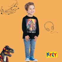 Camiseta Infantil Masculino Manga Longa em Meia Malha Kyly Camiseta Infantil Masculino Manga Longa em Meia Malha Kyly