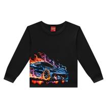 Camiseta Infantil Masculino Manga Longa em Meia Malha Kyly