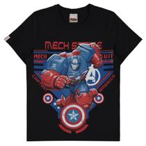 Camiseta Infantil Masculino Marvel Avengers Capitão América MechStrike Malwee Kids