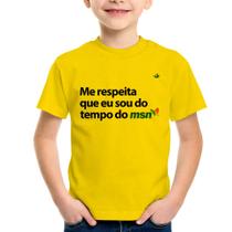 Camiseta Infantil Me respeita que eu sou da época do msn - Foca na Moda