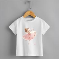 Camiseta Infantil Menina Bailarina Estampada Personalizada 100% Algodão Premium