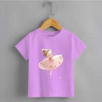 Camiseta Infantil Menina Bailarina Estampada Personalizada 100% Algodão Premium