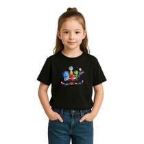 Camiseta Infantil Menina Branca Preta Divertidamente Filme Lançamento