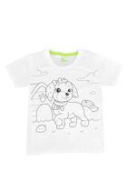 Camiseta Infantil Menina Cachorrinha - Pinte e Lave - Pábinka