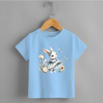 Camiseta Infantil Menina Coelhinha Tempo Borboleta 100% Algodão