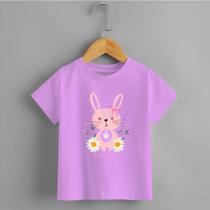 Camiseta Infantil Menina Coelhinho Be Kind Margarida Personalizada 100% Algodão