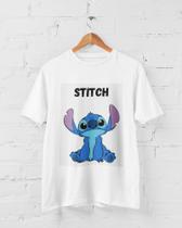 Camiseta infantil menina estampada lilo stitch algodão branca