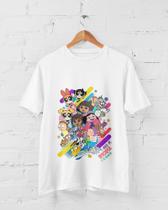 Camiseta infantil menina estampada super poderosas algodão branca