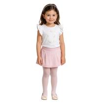 Camiseta Infantil Menina Manga Fru Fru em Tule Kyly Camiseta Infantil Menina Manga Fru Fru em Tule Kyly