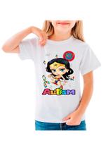 Camiseta infantil menina mulher maravilha autista autismo