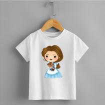 Camiseta Infantil Menina Princesa e Fera 100% Algodão Confortável Lançamento