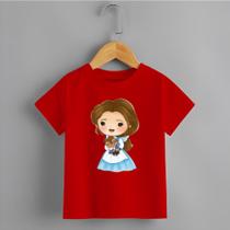 Camiseta Infantil Menina Princesa e Fera 100% Algodão Confortável Lançamento