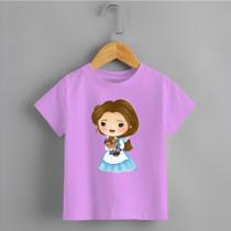 Camiseta Infantil Menina Princesa e Fera 100% Algodão Confortável Lançamento