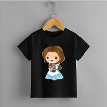 Camiseta Infantil Menina Princesa e Fera 100% Algodão Confortável Lançamento