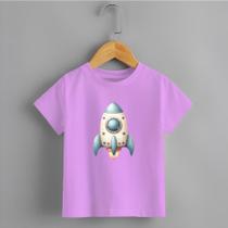 Camiseta Infantil Menino Blusa Foguete 100% Algodão Confortável