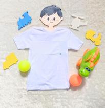 Camiseta infantil menino branca com detalhe verde limão - G 91