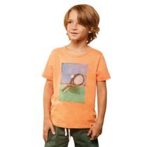 Camiseta Infantil Menino Bugbee Malha Tennis Club Laranja