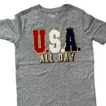 Camiseta Infantil Menino Cinza USA ALL DAY Carters