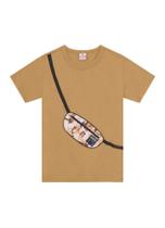 Camiseta infantil menino com aplique interativo de pochete Brandili