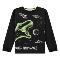 Camiseta Infantil Menino Dino From Space Luc.Boo