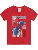 Camiseta Infantil Menino do Homem-aranha que Brilha no Escuro Brandili