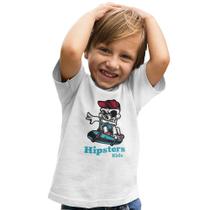 Camiseta Infantil Menino Esqueletinho Skate Kids Manga Curta - Hipsters