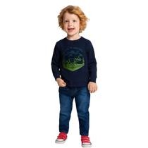 Camiseta Infantil Menino Inverno Meia Malha Confortável Moderna Sofisticada Kyly 1000821