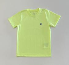 Camiseta Infantil Menino Johnny Fox Verde Neon Confortável Moda Verão