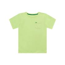 Camiseta Infantil Menino Manga Curta Flamê Com Bolso - Verde