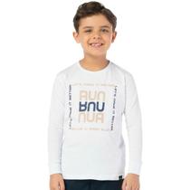 Camiseta Infantil Menino Manga Longa Run Branco