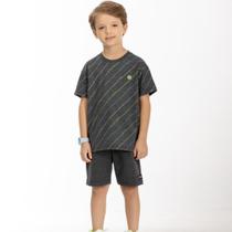Camiseta Infantil Menino Mangas Curtas Cinza Escuro Game - Biogás Camiseta Infantil Menino Mangas Curtas Cinza Escuro Game - Biogás