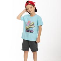 Camiseta Infantil Menino Mangas Curtas Dinossauro Com Quebra Cabeça Tam 1 a 3 - Biogás