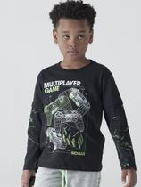 Camiseta Infantil Menino Mangas Longas Game Tam 1 a 10 - Biogás