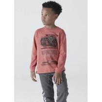 Camiseta Infantil Menino Mangas Longas Moto vintage - Biogás