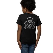 Camiseta Infantil Menino Menina Bad to The Bone Caveira Camiseta Infantil Menino Menina Bad to The Bone Caveira