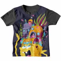 Camiseta Infantil Menino Menina Bob Esponja Fenda do Biquini Camisa Juvenil